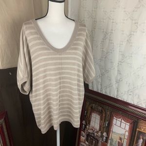 LOFT sweater for woman stripes style cream color